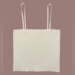 INTERMIX Creamy White Ribbed Spaghetti Strap Top XS/P